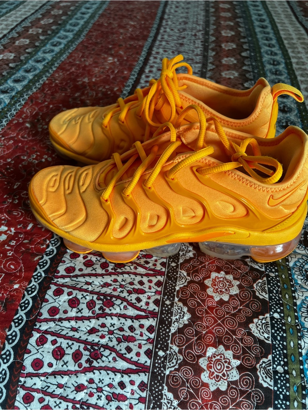 Nike Vapor Max Plus Orange Women's Athletic Sneakers with Visible Air Cushion